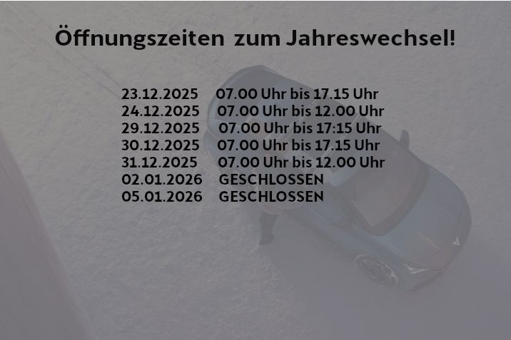 Öffnungszeiten zum Jahreswechsel